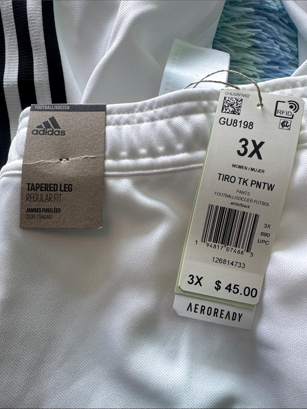 adidas White Tiro TK Pants - Women's 3X - Picture 2 of 3